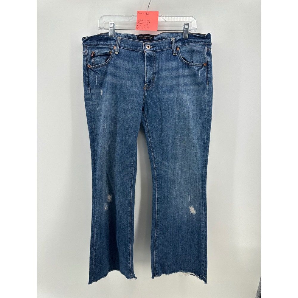 Polo Jeans Co Ralph Lauren Melanie Bootcut Distressed Raw Hem Jeans Blue 32x32